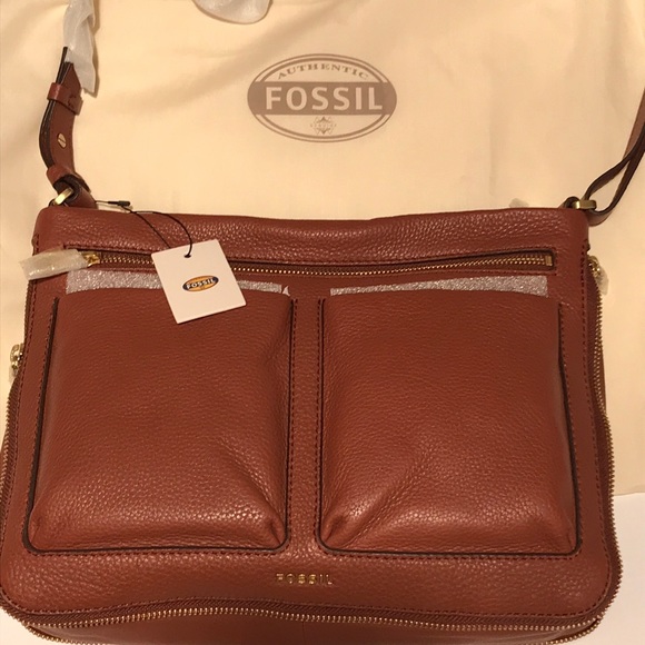 NWT Fossil piper small Crossbody brown pockets - Picture 4 of 15
